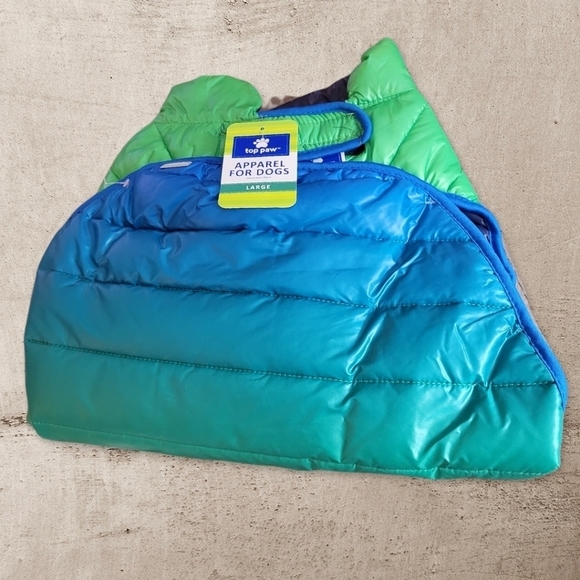 Top Paw Other - 🐞5/$25 NWT TOP PAW! Large Blue Green Puffer Dog Coat with Storage Bag